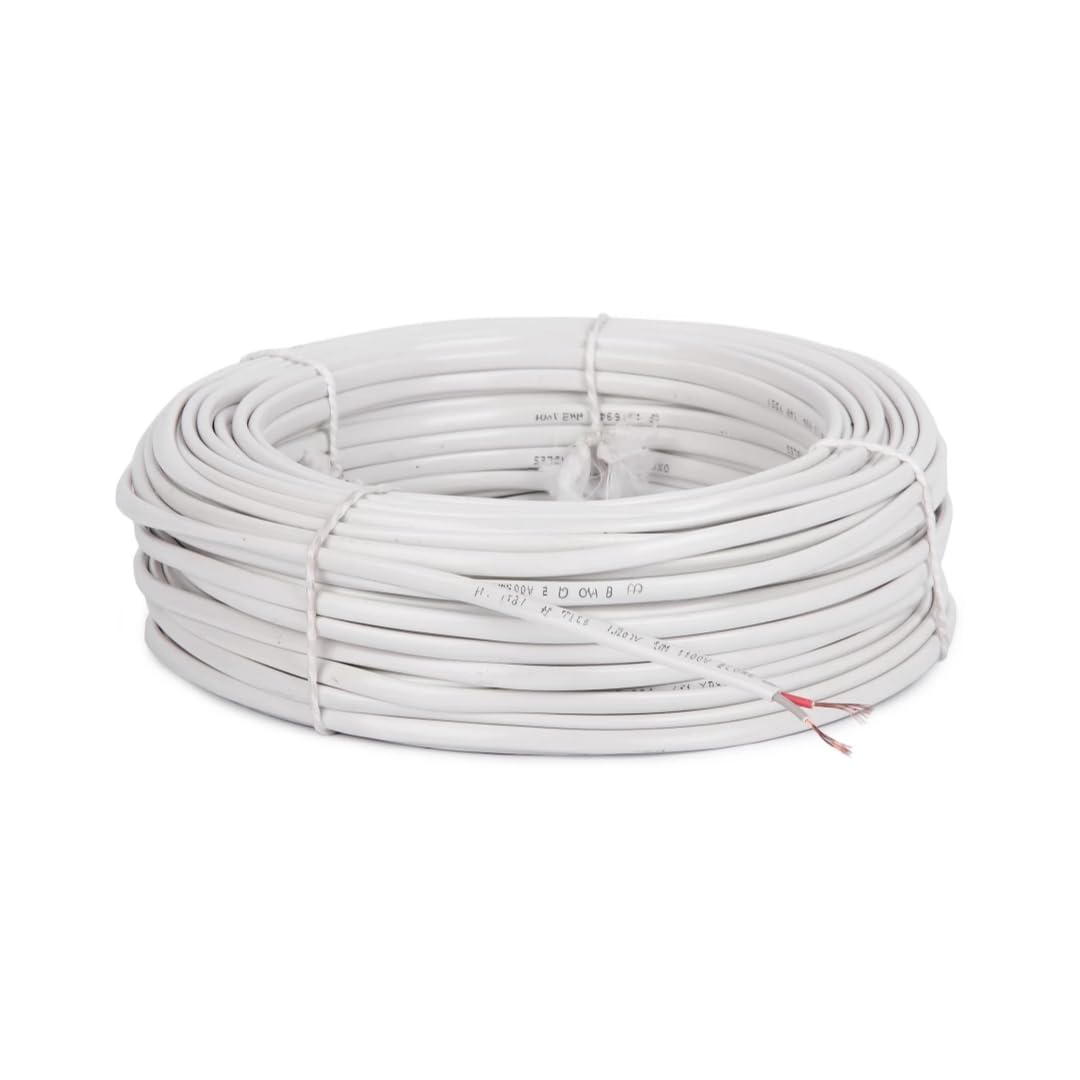Technica Electronic Twin Flat 1.0 mm 2 core Copper Wire White Cable with Double Layer PVC Insulation for Domestic and Industrial Electric Connections (5 Meter) (B0CX23SP36) Amazon Price History, Amazon Price Tracker