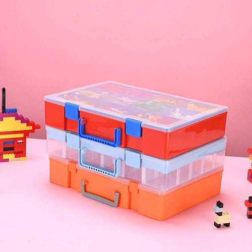 Miniatura 8 de Bandeja organizadora portátil con tapa de plástico con separadores, 41 compartimentos ajustables, contenedores, clasificadores y organizadores para