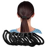 【Hohe Qualität】 Super bequeme Elastizität - Elastische Haarbänder bestehen aus hochwertigem Gummi und weichem Gewebe.Haargummis ohne Metall, verwickeln, verfangen oder ziehen nicht an Ihren Haaren.