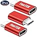 USB C Adapter, FanTEK Type C 3.1 (Male) to Micro USB (Female) Converter for Alcatel Idol 4s, Samsung Galaxy Book, Asus Zenpad 3S 10 Z500M, Zenfone 3 zoom, Samsung Galaxy S8, Aluminum Red, 3 Pack