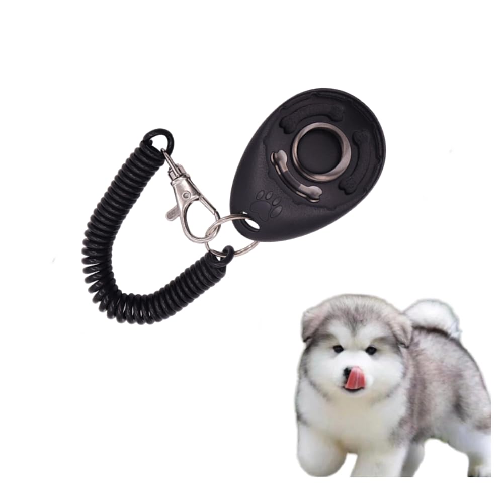 1 Pièce Clickers pour Chien, Clicker Chien Dressage,Clicker Training, Clicker de Chien avec Grand Bouton pour Pet Training Professional, pour Chiens, Chats, Oiseaux, Chevaux (Noir)