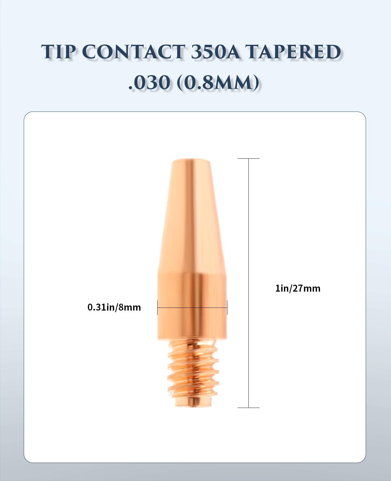 20PK MIG Welding KP2744-030T 0.030'' Tapered Contact Tips for
