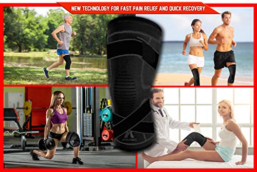 Athledict Knee Brace Compression Sleeve With Strap For Best Support & Pain Relief For Meniscus Tear, Arthritis, Running, Basketball, Mcl, Jogging And Recovery For Men & Women (Black, Medium) #TOP5