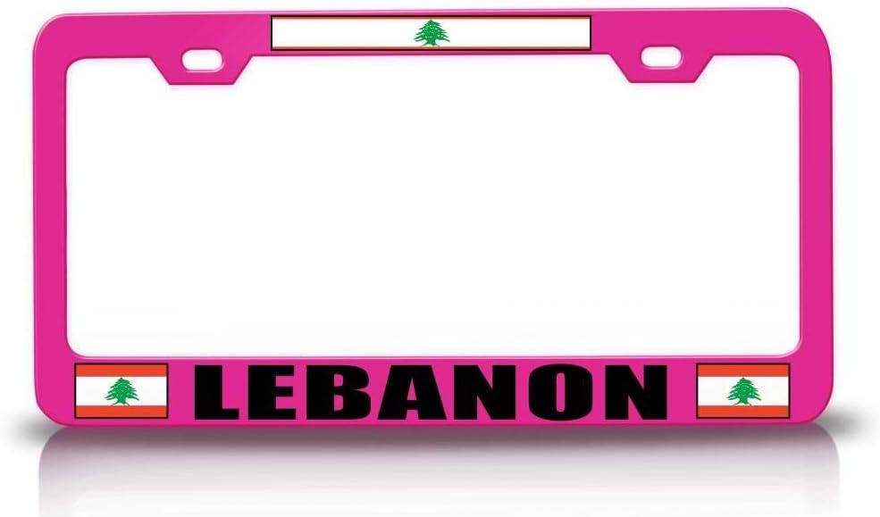 Lebanon Flag Metal Car SUV Truck License Plate Frame Pn z51
