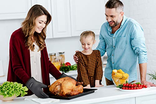 Image of KITCHEN PERFECTION Silicone Smoker Oven Gloves -Extreme Heat Resistant BBQ Gloves -Handle Hot Food Right on Your Smoker Grill Fryer Pit|Waterproof Oven Mitts Grill Gloves |Superior Value Set+3 Bonuses