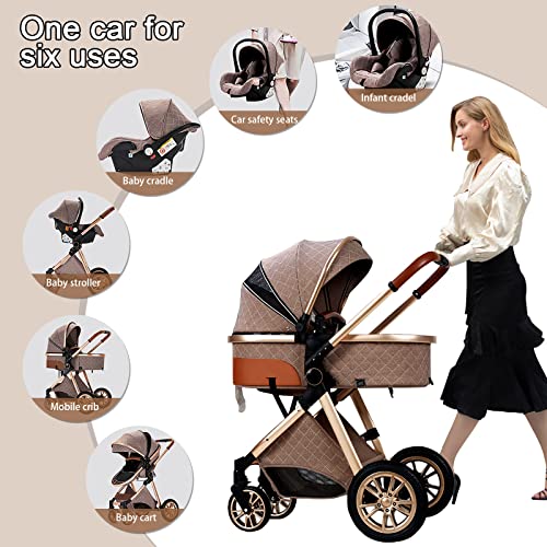 2022 【upgrade】 kinderwagen, 3 in 1 baby buggy lichtgewicht kinderwagen, opvouwbare kinderwagens baby trolley baby… - Afbeelding 4