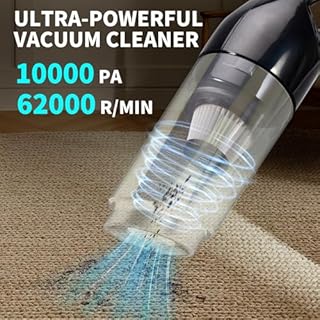 Grixz Handheld Vacuum Cleaner, 10000Pa Powerful Car Vacuum Cleaner, Mini Vacuum Cordless, Lightweight Rechargeable Portable for Car, Home, Office