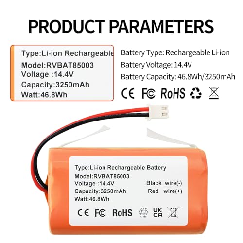 Image of Replacement for Shark Ninja Robot Vacuum Battery Pack RVBAT85005 RVBAT85004 | UR2360EEUS UR250BEXUS RV2600WA EZ RV990 RV991 RV910S RV911AE RV912S RV913S RV915S RV2310DDUS RV2320EDUS RV2303CDUS RV230BEDUS