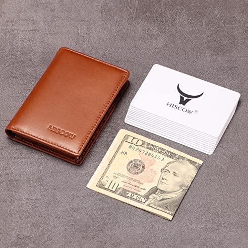 Image of HISCOW Business Card Holder with Large Compartment - Full Grain Leather