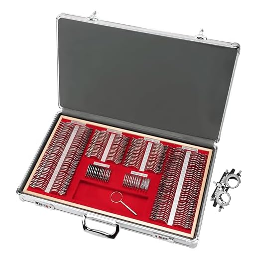 Conjunto de lentes 266 de teste ópticas, 266 peças | Kit Profissional Para Refração + Armação de Metal