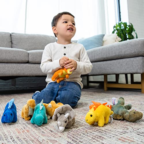 Prextex Plush Dinosaurs 8 Pack 5'' Long Great Gift For Kids Stuffed Animal Assortment Great Set For Kids #TOP6