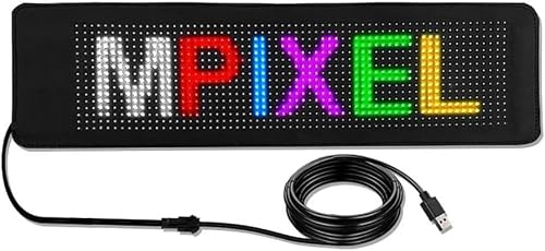 JvFbjLF Programmable LED Logo LED Flexible Screen Matrix Panel Display Text Message Scrolling, Car Rear Window Color LED Car Screen(190 * 90mm)
