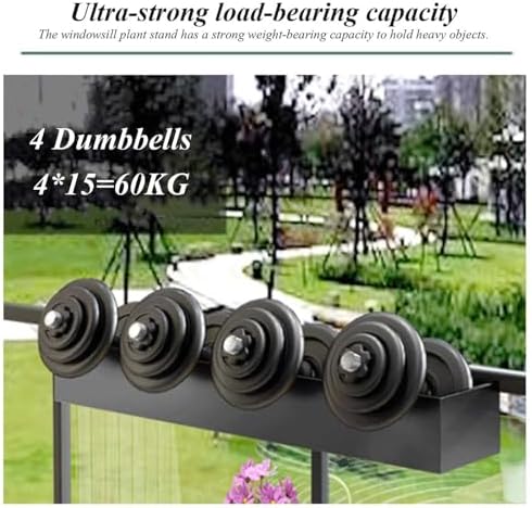 Metal Hanging Railing Planter with Hooks - Outdoor Rectangle Flower Box for Balcony, Porch & Garden - Durable Window Planters for Railing Fence (31x8x5 inch, Brown)