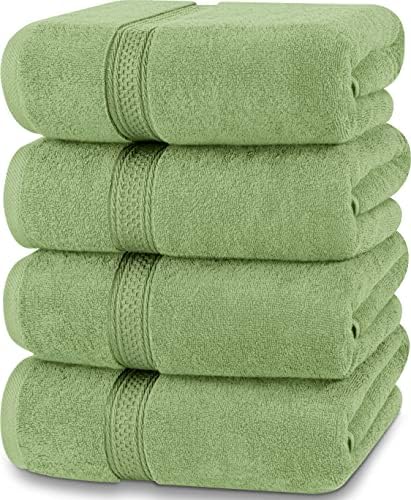 Utopia Towels - 4 Piece Bath Towels Set (69 x 137 CM) - Premium 100% Ring Spun Cotton - Quick Dry, Highly Absorbent, Soft Feel Towels, Perfect for Daily Use (Grey)