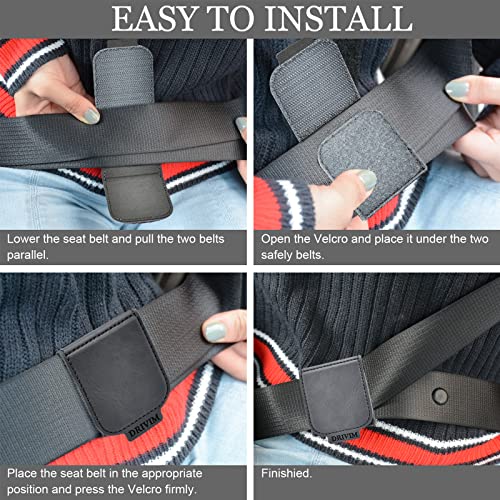 Car Seat Belt Adjuster, 4 Pack Premium Pu Leather Seatbelt Clip For Vehicle Automobile Safety Comfort Universal Shoulder Neck Strap Positioner For Adults (Grey) #TOP3