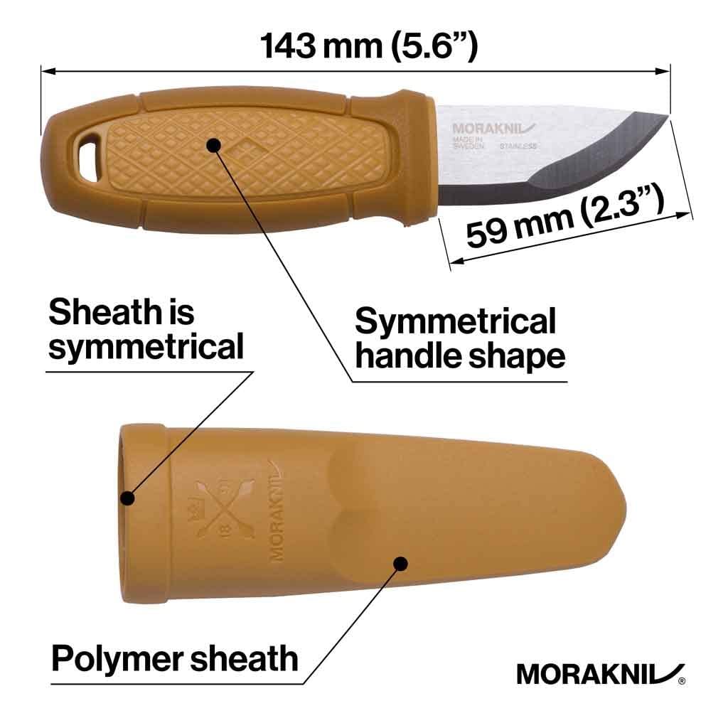 Morakniv Eldris Fixed-Blade Pocket-Sized Knife with Sandvik Stainless Steel Blade and Plastic Sheath 2.2-Inch.