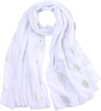KAVINGKALY Foulard en Plumes pour Femmes Echarpe Imprimée Florale Légère Mode Echarpes à Franges Enveloppes Châle(Rosa piel