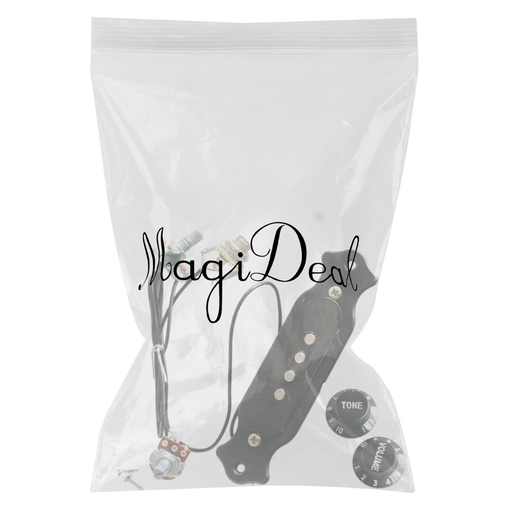 MagiDeal Piezo Pickup Vorgewired + Ton-Knöpfe – Für Cigar Box Guitar Und DIY-Instrumente