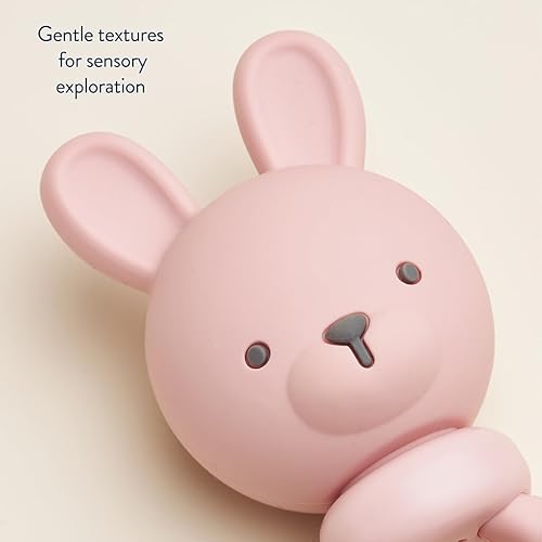 Miniatura 5 de Itzy Ritzy Juguete de sonajero de silicona Juguete calmante para la dentición con sonido de cascabel suave y mango texturizado de fácil agarre,