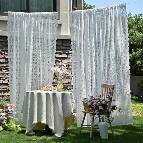 Rideau de fenêtre à Floral brodé filtrant la lumière avec passe-tringle élégant