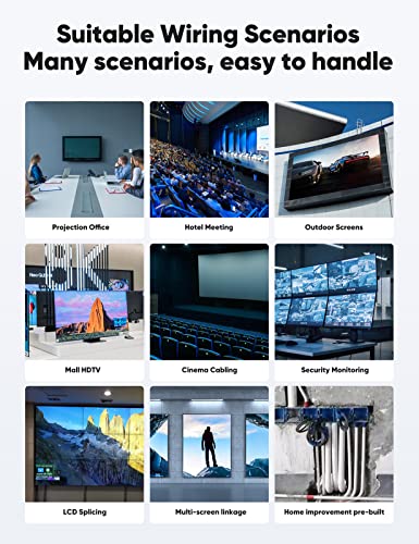 Highwings 8K 4K 120Hz 50 Ft Hdmi Cable Fiber Optic, In-Wall Cl3 Rated Long Hdmi 2.1 48Gbps Ultra High Speed [8K@60Hz] Dynamic Hdr/Earc/Hdcp 2.2&2.3/3D, Compatible For Ps5 Ps4 Desktop Amd Nvidia Hp #TOP6