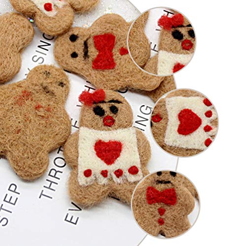 KESYOO 5 PeÃ§as Enfeites de PÃ£o de Gengibre de Feltro de Feltro Homem de Biscoito Diy Artesanato Ãr