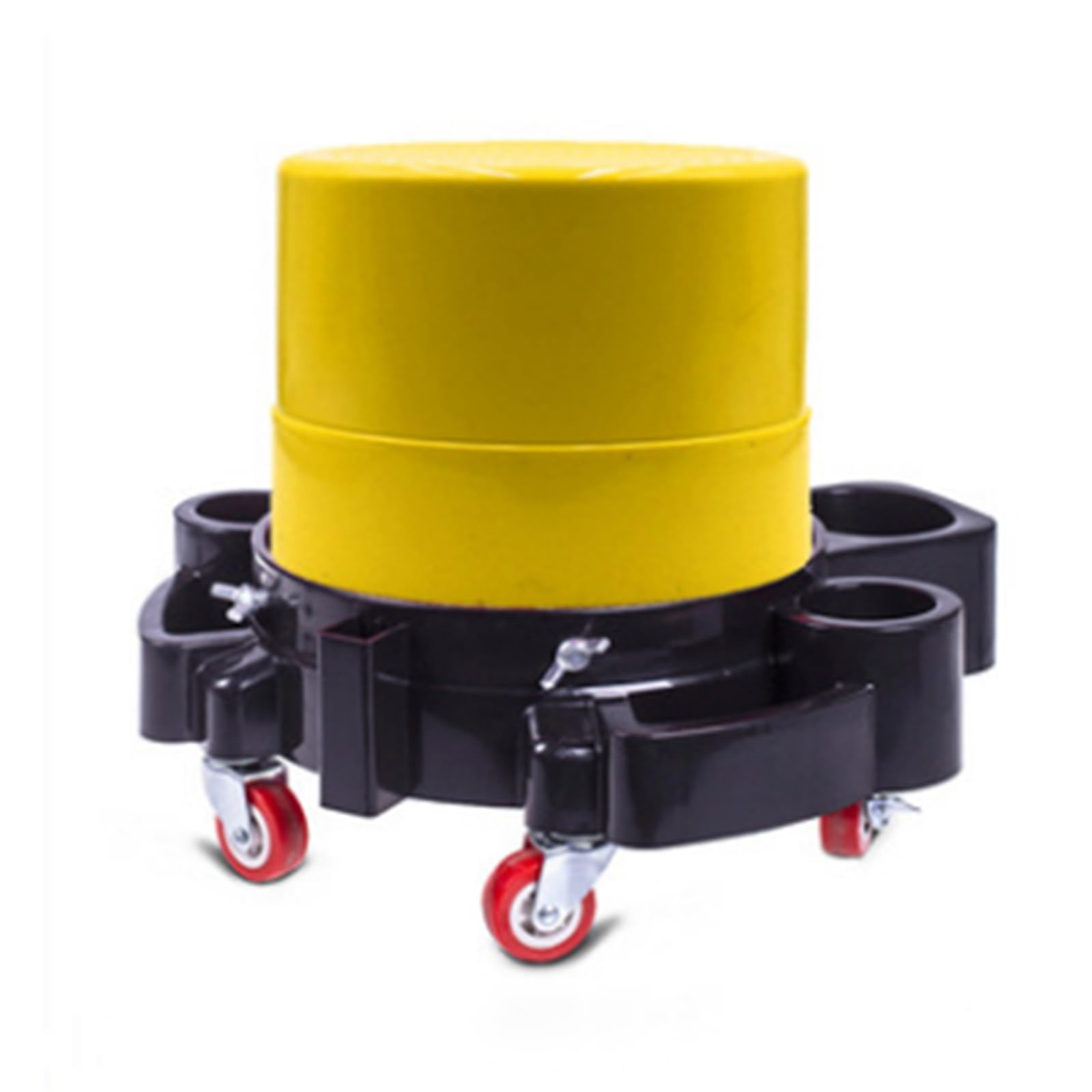 Taburete Taller, Taburete con Ruedas, Mecánica Silla Extraíble de Plástico, Taburete de Taller Móvil, Adecuado para Lavaderos de Autos y Garajes(Yellow)