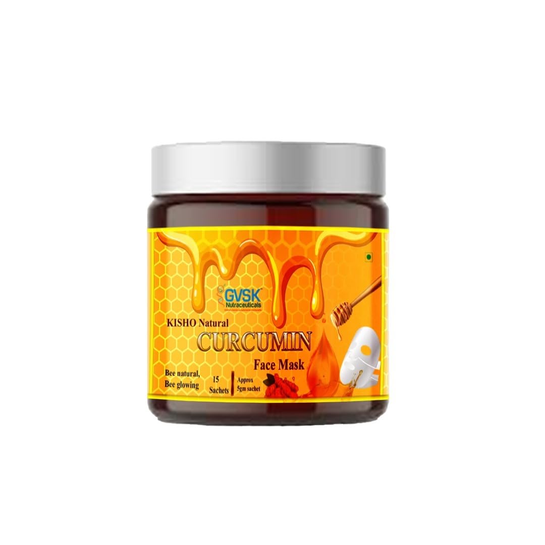 GVSK Kisho Natural Curcumin Face Mask for Fresh and Glowing Skin with Deep Nourishment and Hydration