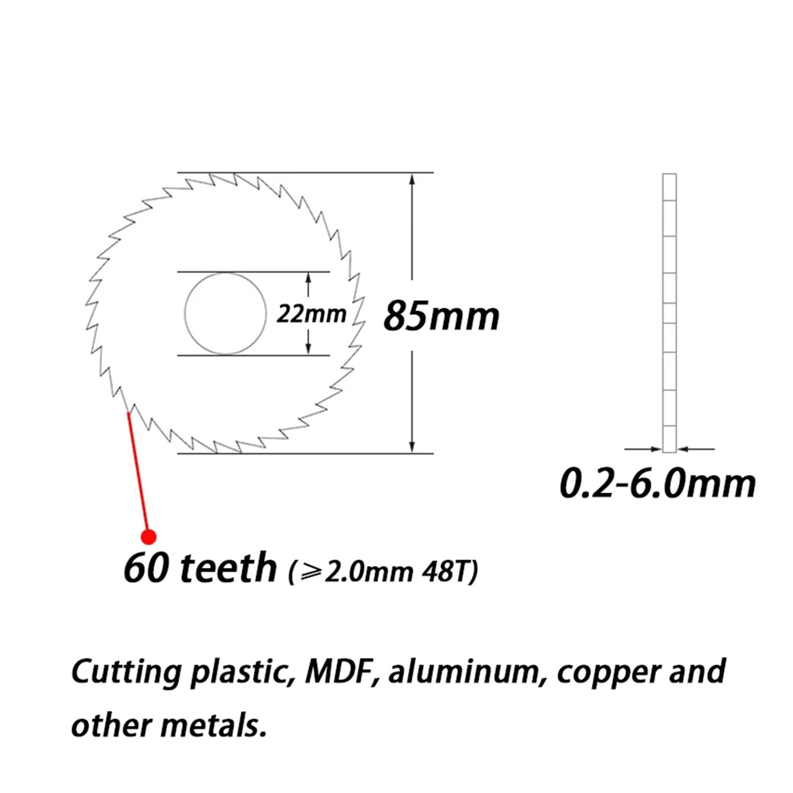 1 szt. 85 mm tarcze tnące z węglika spiekanego do piły tarczowej, otwór wewnętrzny 22/25,4/27 mm, frez CNC(Bore 22mm,Cutter arbor)