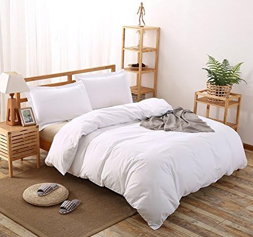 Whitecottonworld Hotel Luxury Egyptian Cotton 800 Thread Count Zipper Closer 1-Pieces Duvet Cover with Corner Ties, Emperor (94 x 118 Inch) Size, Soft, Hypoallergenic, White Solid