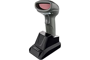 2D QR wireless Bluetooth Barcode Scanner with USB Cradle Receiver Charging Base...