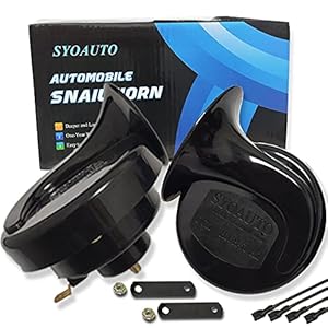 SYOAUTO Car Horn 12V Loud Universal Fit High Low Tone Waterproof Truck Horn Replacement Kit
