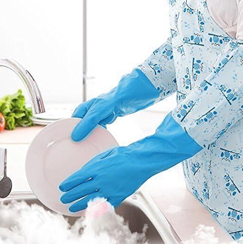Image of SPIREX Reusable Rubber Latex PVC Flock lined Long Sleeves elbow length Hand Gloves for Kitchen Dish-Washing, Cleaning Gloves (Pack of 1) ((Multicolor)