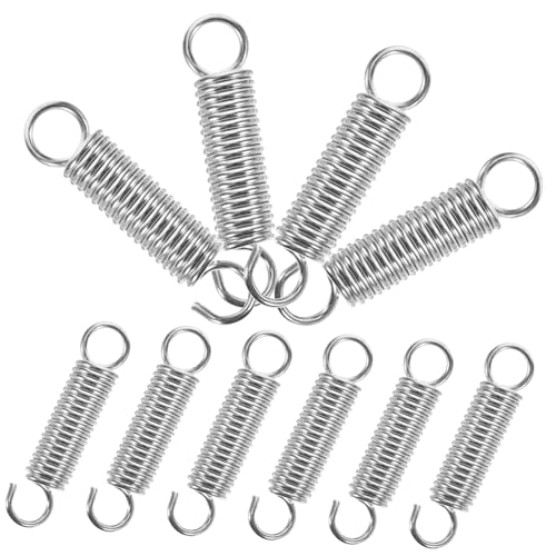 FUNOMOCYA 10 Pcs Stainless Steel Tension Spring Mechanical Compression Springs Small Springs Extension Small Springs with Hook Ends Spring Assortment Extension Springs Small Springs Kit