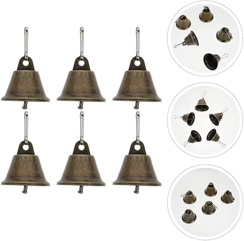 Miniatura 7 de GANAZONO 35 campanas de cascabel estilo vintage de bronce de 1.575 in1.57, campanas pequeñas de latón, timbre de entrenamiento de perros, árbol