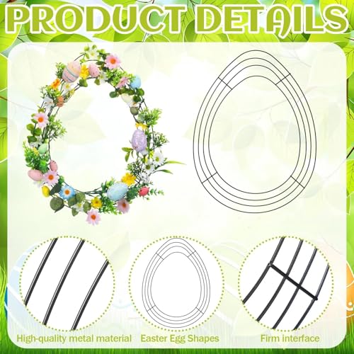 Cadres Couronne Ovale en Fil de Fer Rigide pour Décoration DIY Durable - 5