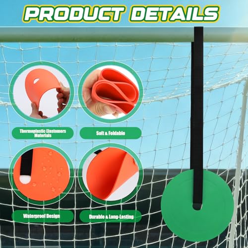Fußballtor Ziele Fussball Zielscheibe 15 cm Fußballtor-Zielscheiben Fussballtor mit Verstellbaren Fußballziel mit 2M Verstellbaren, Extralangen Streifen für Schießgenauigkeit Verbesserung