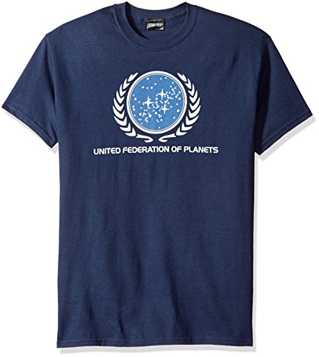 United Federation of Planets Logo -- Star Trek Adult T-Shirt, Small, Navy