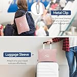 BEDELITE Travel Blanket with Bag, Ultra-Soft Jacquard Fleece Blanket with Luggage Sleeve & Backpack Clip, Airplane Blanket Travel Essentials, Pink - Image 4