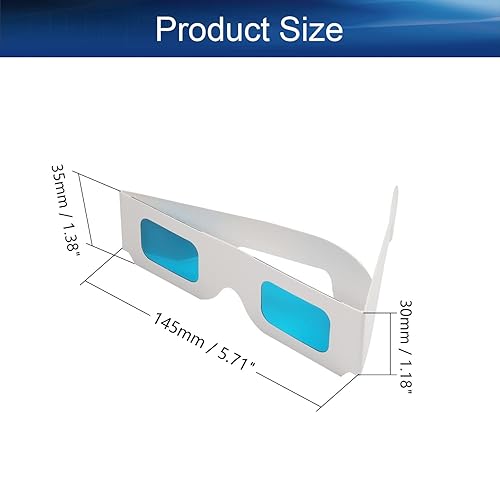 Miniatura 2 de Othmro 5 gafas duraderas de estilo 3D 3D, gafas de visión 3D, gafas de juego de película 3D, azul y azul, marco de cartón, lente de resina blanca