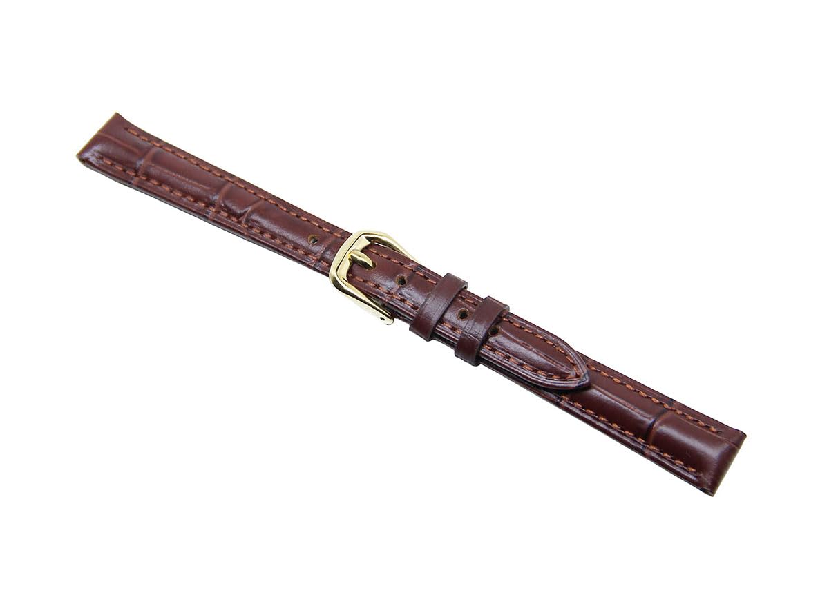 Correa de reloj de cuero con hebilla de pin de oro negro marrón azul rojo blanco, Marrón, Classic 2