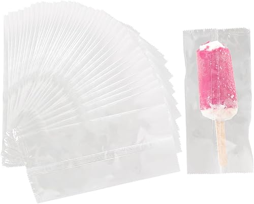Bolsas de paletas de hielo, bolsas gruesas de helado congelado, bolsas de plástico de 8.6 x 4.3 pulgadas, 200 piezas