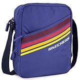 Maßnahmen: L17*H23*D7 CM. SKECHERS - Kleine Tasche mit verstellbarem Schulterriemen. Nylon. Ursprüngliches Geschenk. Unisex. S914, Color Elektrisches Blau