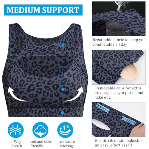 Image of Betaven Push up Sports Bra for Women Sexy Hollow Crop Tops with Removable Cups Workout Fitness Yoga Bra Medium Support