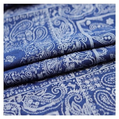Tissu denim 1.5m jean coton imprimé non extensible bleu coupon 10m