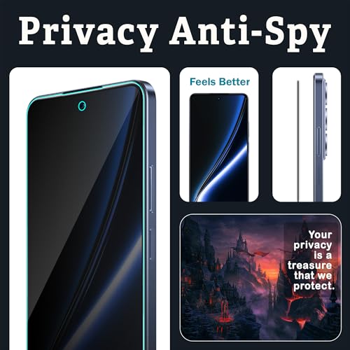 Image of ArmourPro Privacy Tempered Glass Screen Protector Compatible for Realme Narzo 80X, Narzo 70X and Narzo 60X (6.72 Inch) with Edge to Edge Coverage and Easy Installation kit (Pack of 2)