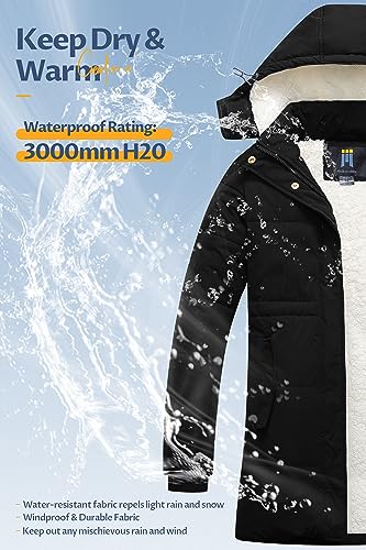 CREATMO US Women's Thicken Sherpa Winter Coat Puffy Warm Snow Jacket With Removable Hood4