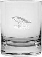 Vista 5 de Juan López - Vaso de whisky con diseño de cigarros cubanos grabado, 11 onzas