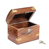 Rusticity Wood Coin Bank for Kids and Adults - Treasure Chest design | Handmade | ( 3.25 x 5.25 x 4.5 )