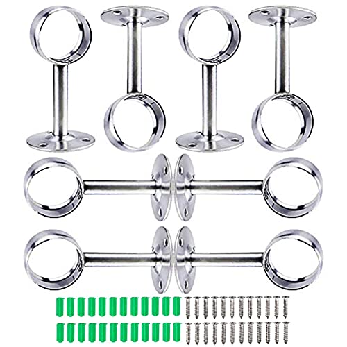 【Ampia gamma di applicazioni】 - supporti per aste per tende per superfici a soffitto o parete, adatti per l'installazione di tende interne, come tende divisorie o tende da pavimento. Adatto anche per l'installazione di aste appendiabiti.